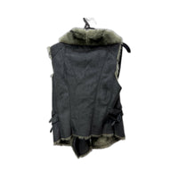 Fate Womens Faux Fur Vest - Soft, Warm Acrylic Green Small