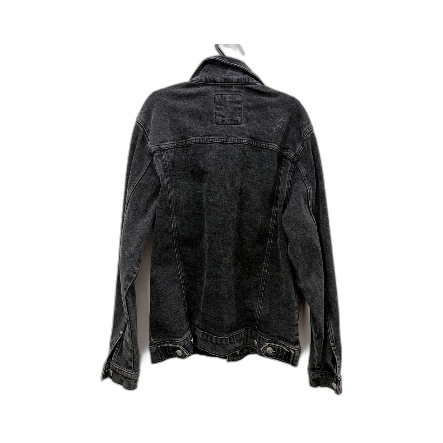 Zara Womens Distressed Black Denim Jacket - Casual Wear Size Large