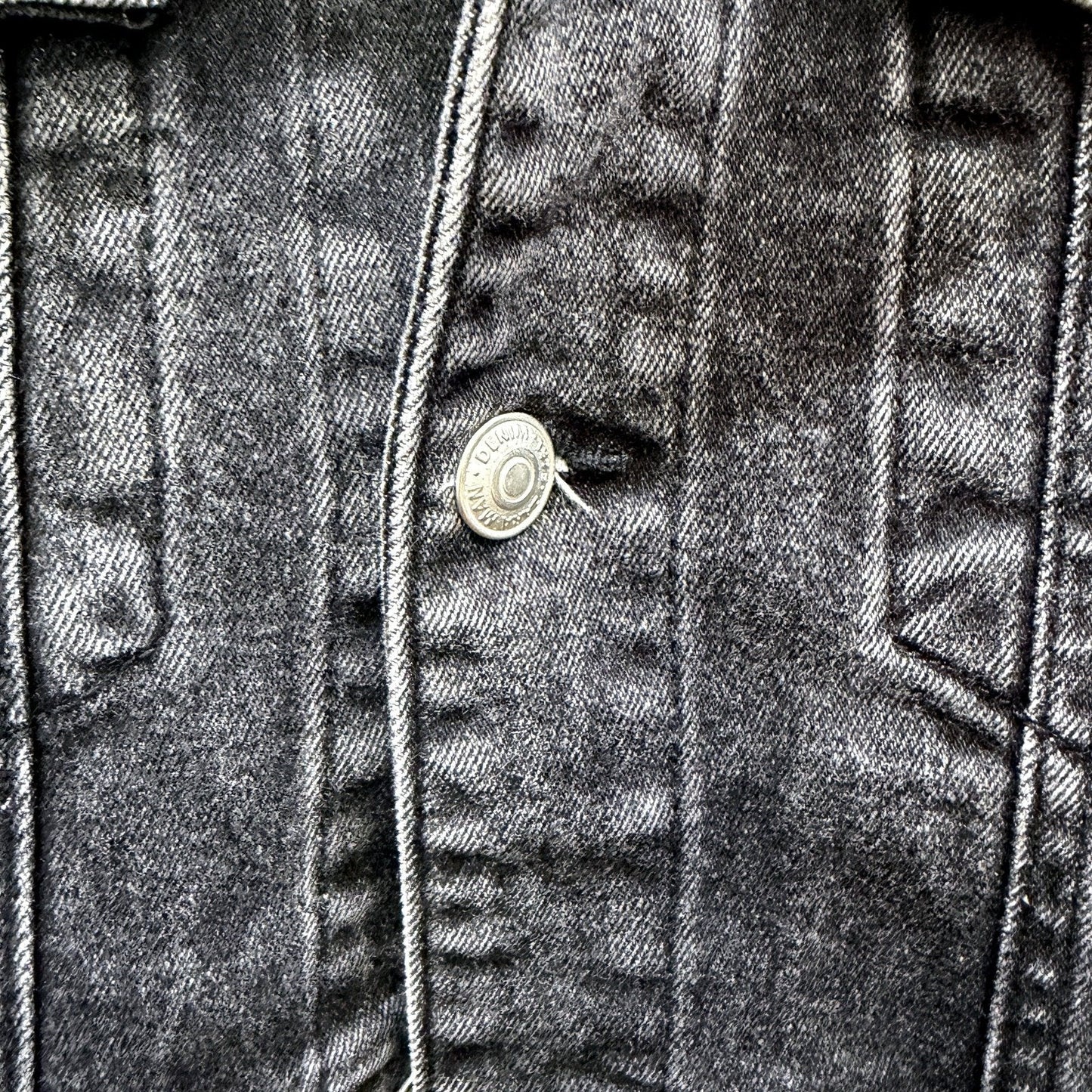 Zara Womens Distressed Black Denim Jacket - Casual Wear Size Large