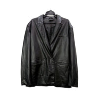 Alice in the eve. Womens Faux Leather Blazer by Black, Size L NEW