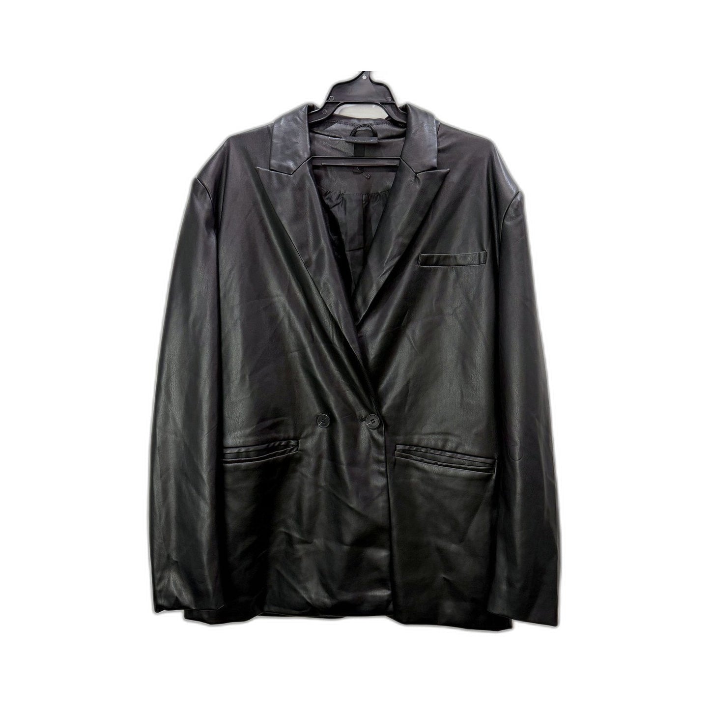 Alice in the eve. Womens Faux Leather Blazer by Black, Size L NEW