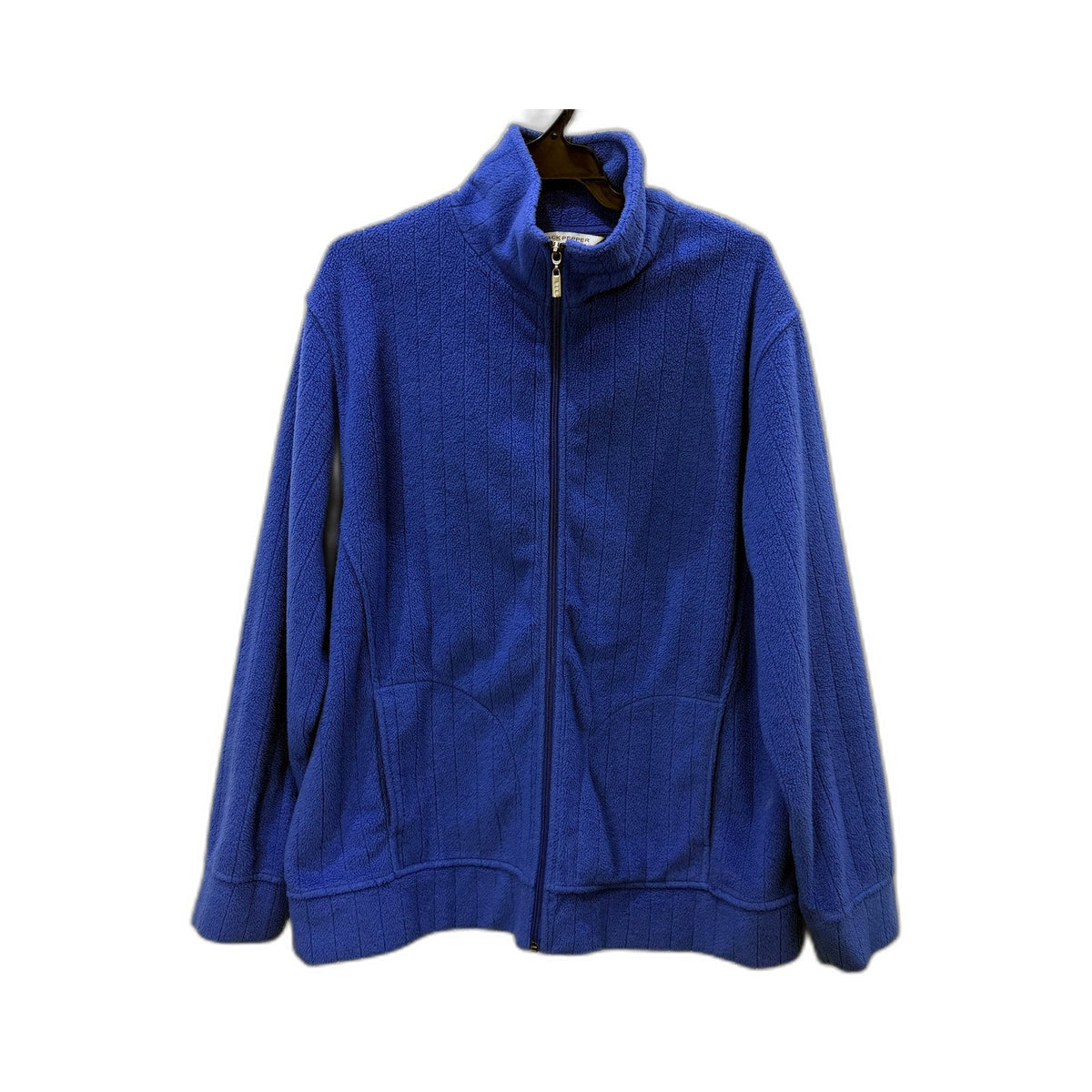 Black Pepper Womens Zip-Up Fleece Jacket - Blue Casual Outdoor Size 16