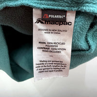 Macpac Mens Quarter Zip Fleece Sweatshirt Teal Recycled Polyester Size L