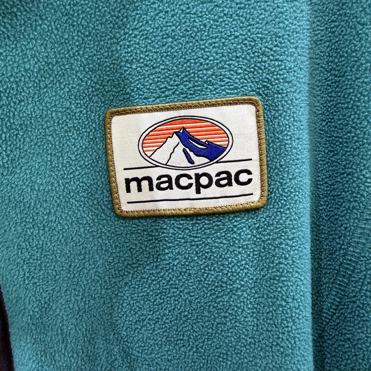 Macpac Mens Quarter Zip Fleece Sweatshirt Teal Recycled Polyester Size L