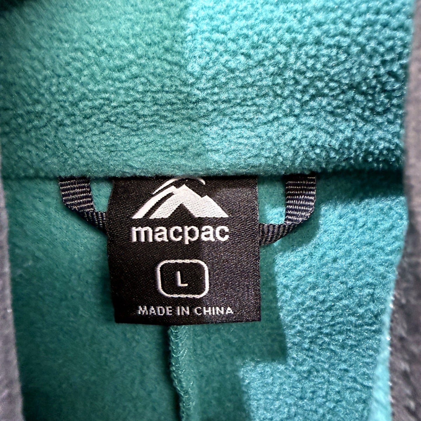 Macpac Mens Quarter Zip Fleece Sweatshirt Teal Recycled Polyester Size L