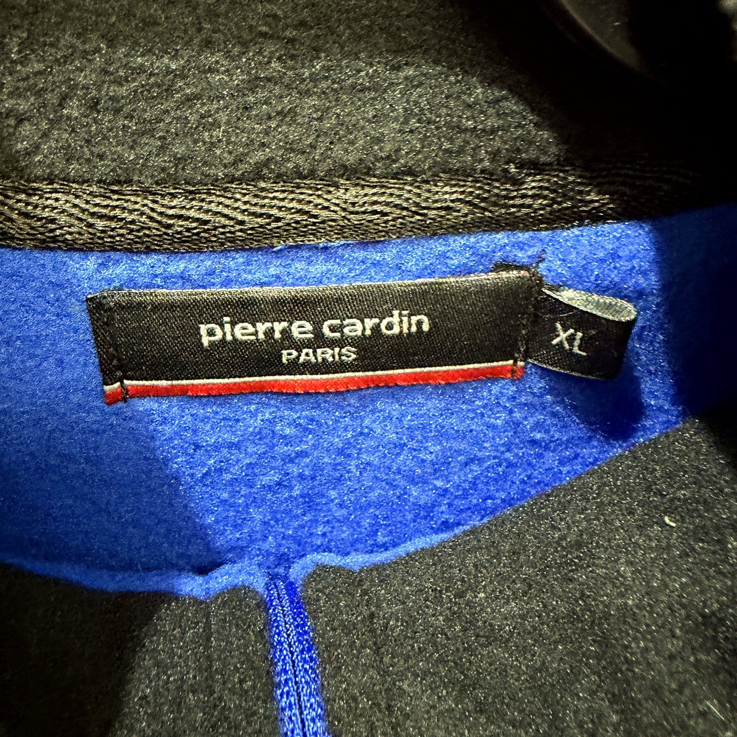 Pierre Cardin Mens Quarter Zip Fleece Sweatshirt Blue Polyester Size XL