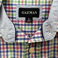 Gazman Mens Multi-Color Plaid Button-Down Casual Cotton Shirt Size L NEW