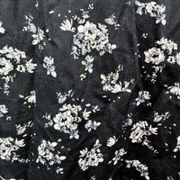 Yd. Mens Button-Down Shirt Black and White Floral Casual Short Sleeve Size L NEW
