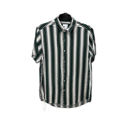 yd. Mens Striped Button-Down Shirt in Multi Color Size S