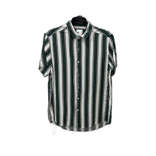 yd. Mens Striped Button-Down Shirt in Multi Color Size S