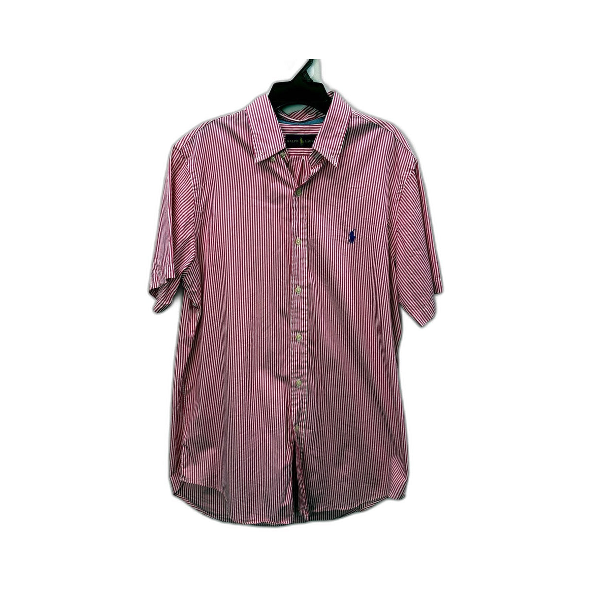 Ralph Lauren Mens Button-Down Shirt in Pink and White Striped, Size M NEW