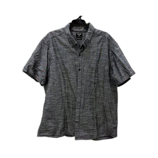 Hurley Mens Classic Fit Gray Button-Down Shirt, Size XXL NEW