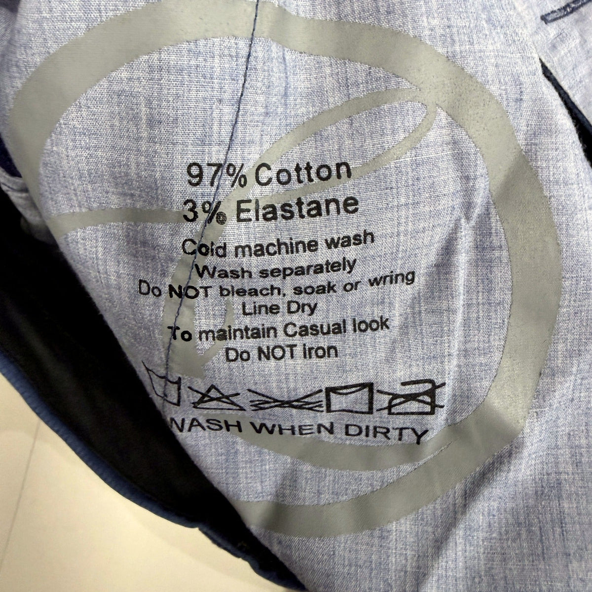 Cutler & Co Mens Navy Blue Chino Pants - Cotton Casual Trousers Size 92