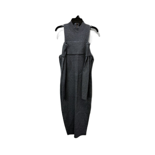 Sheike Womens Cold Shoulder Knit Sleeveless Midi Dress in Grey Size S NEW
