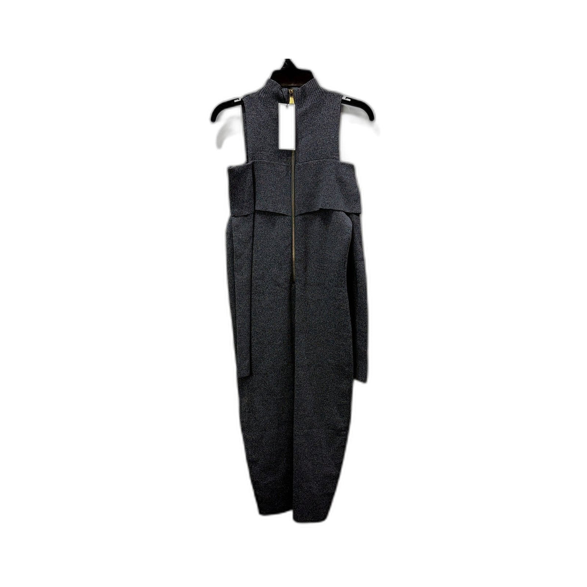 Sheike Womens Cold Shoulder Knit Sleeveless Midi Dress in Grey Size S NEW