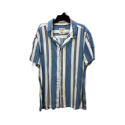 BLAQ Mens Striped Button-Down Shirt Relaxed Fit Viscose Multi Color Size XL
