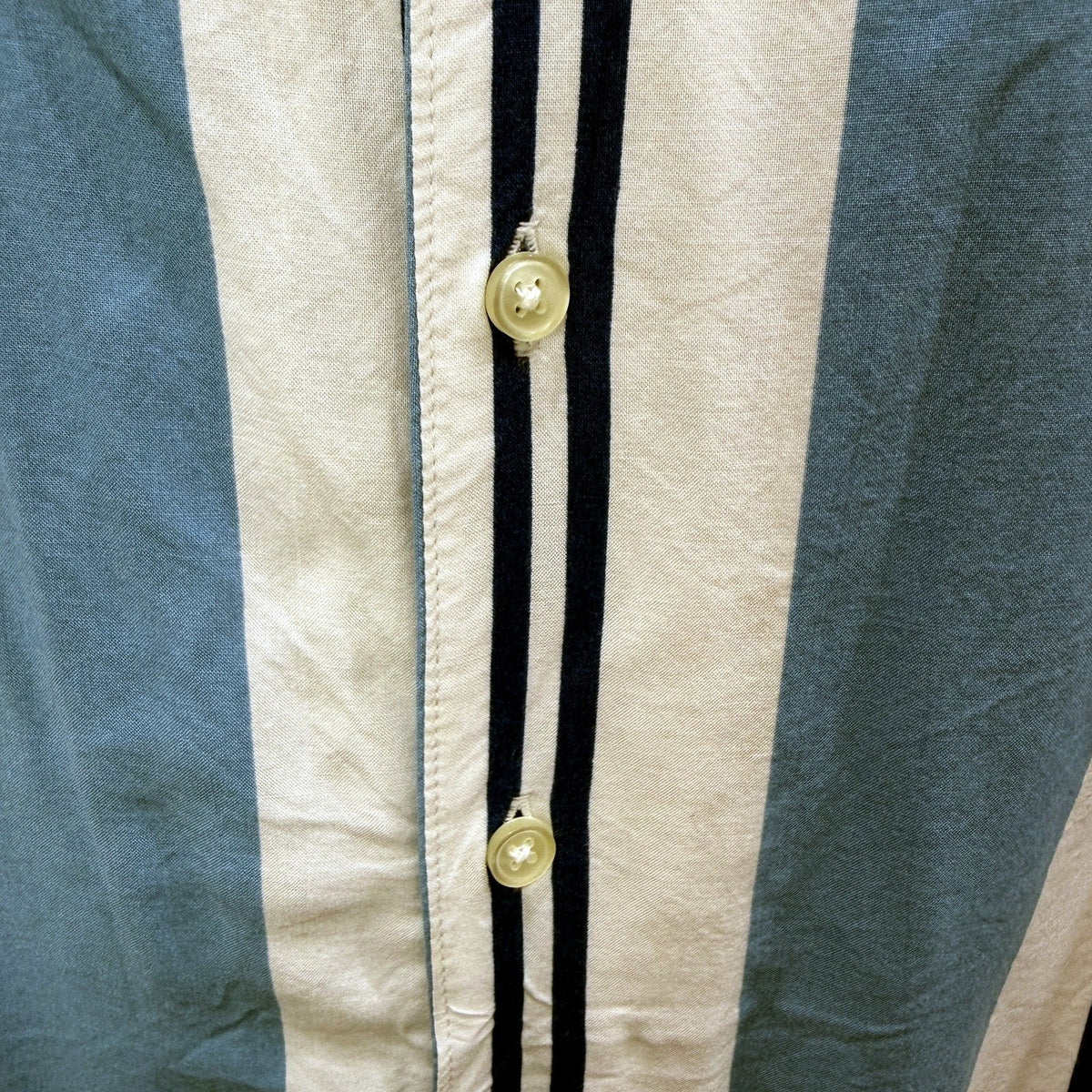 BLAQ Mens Striped Button-Down Shirt Relaxed Fit Viscose Multi Color Size XL