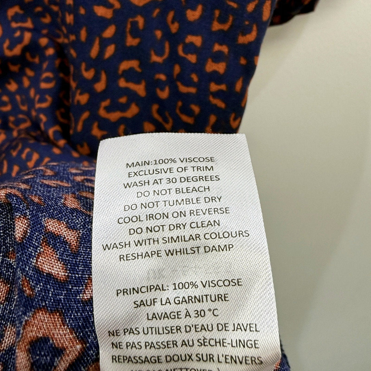 Boohooman Mens Big & Tall Revere Collar Leopard Print Navy and Orange Sz 5XL NEW