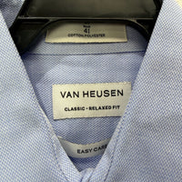 Van Heusen Mens Classic Relaxed Fit Button-Down Dress Shirt, Blue, Size 41