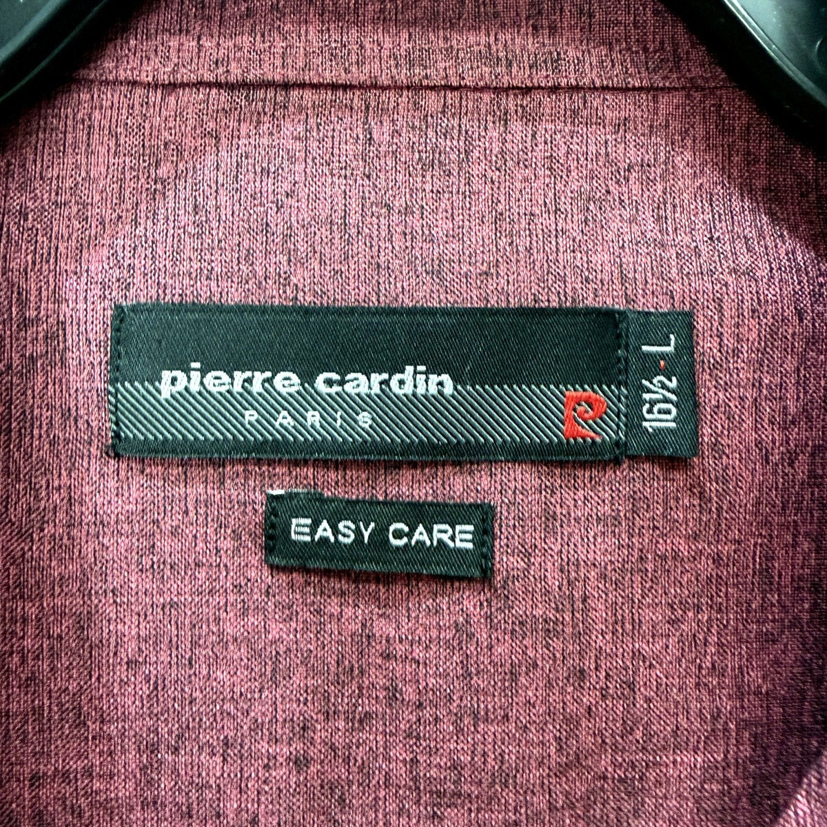 Pierre Cardin Mens Pullover Shirt Burgundy Short Sleeve Button Front Sz L