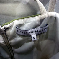 Bianca and Dress Bridget Womens Strappy Sundress White Olive Green Sz 6