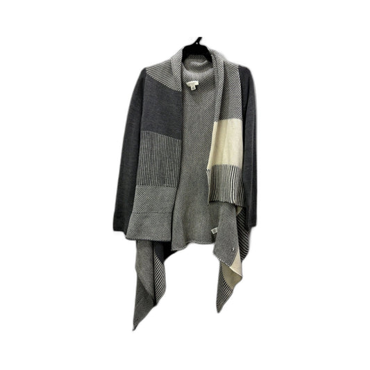 Witchery Womens Patchwork Cardigan Sweater Open Front Gray and Cream Size M