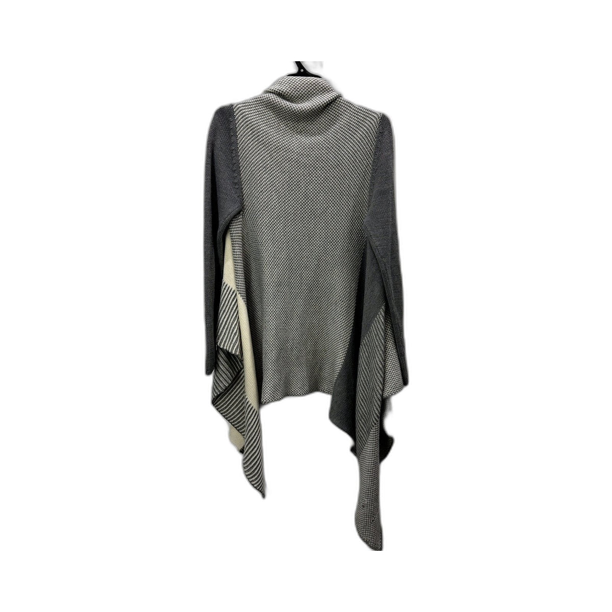 Witchery Womens Patchwork Cardigan Sweater Open Front Gray and Cream Size M