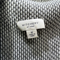 Witchery Womens Patchwork Cardigan Sweater Open Front Gray and Cream Size M
