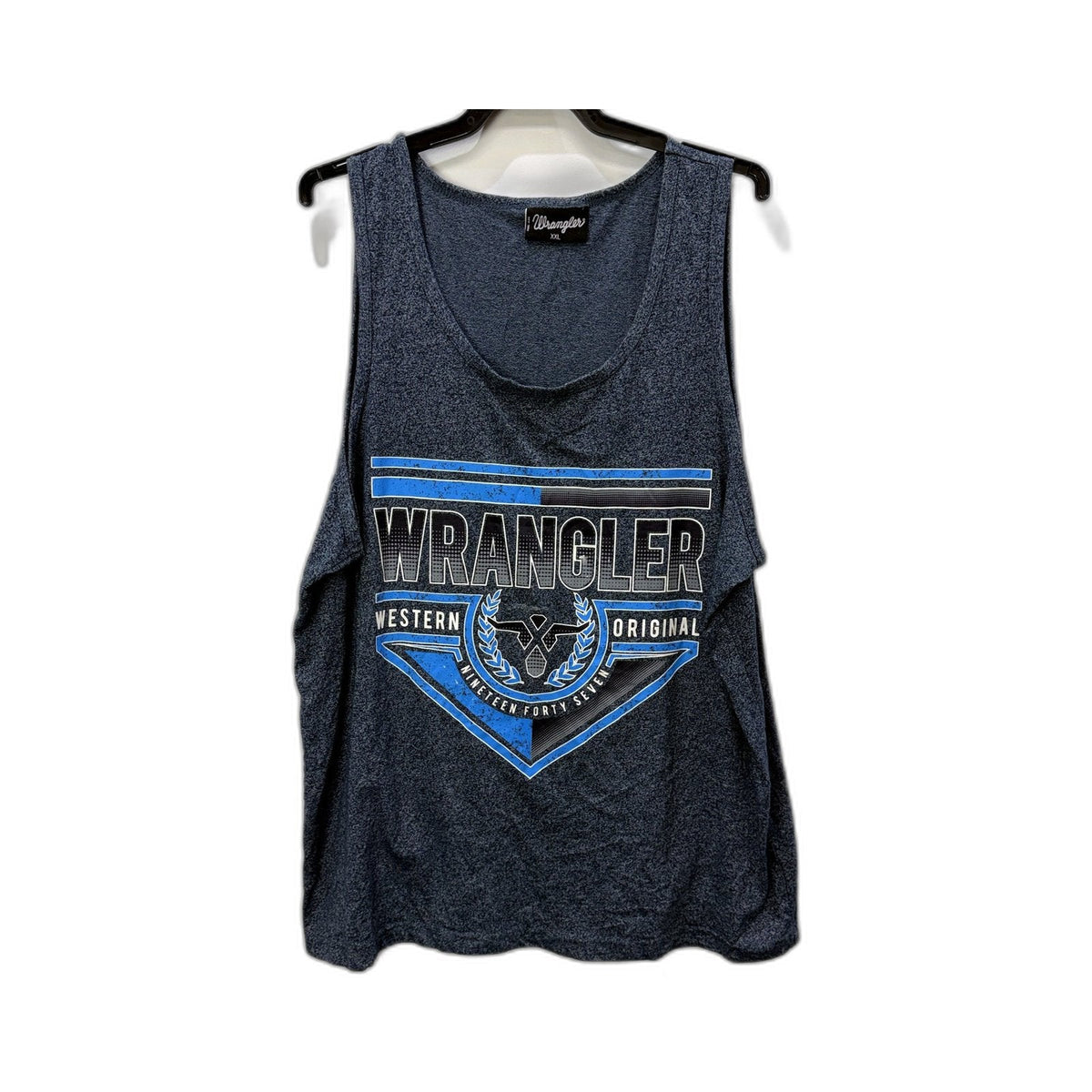 Wrangler Mens Activewear Cotton Blend Tank Top in Blue, XXL Size