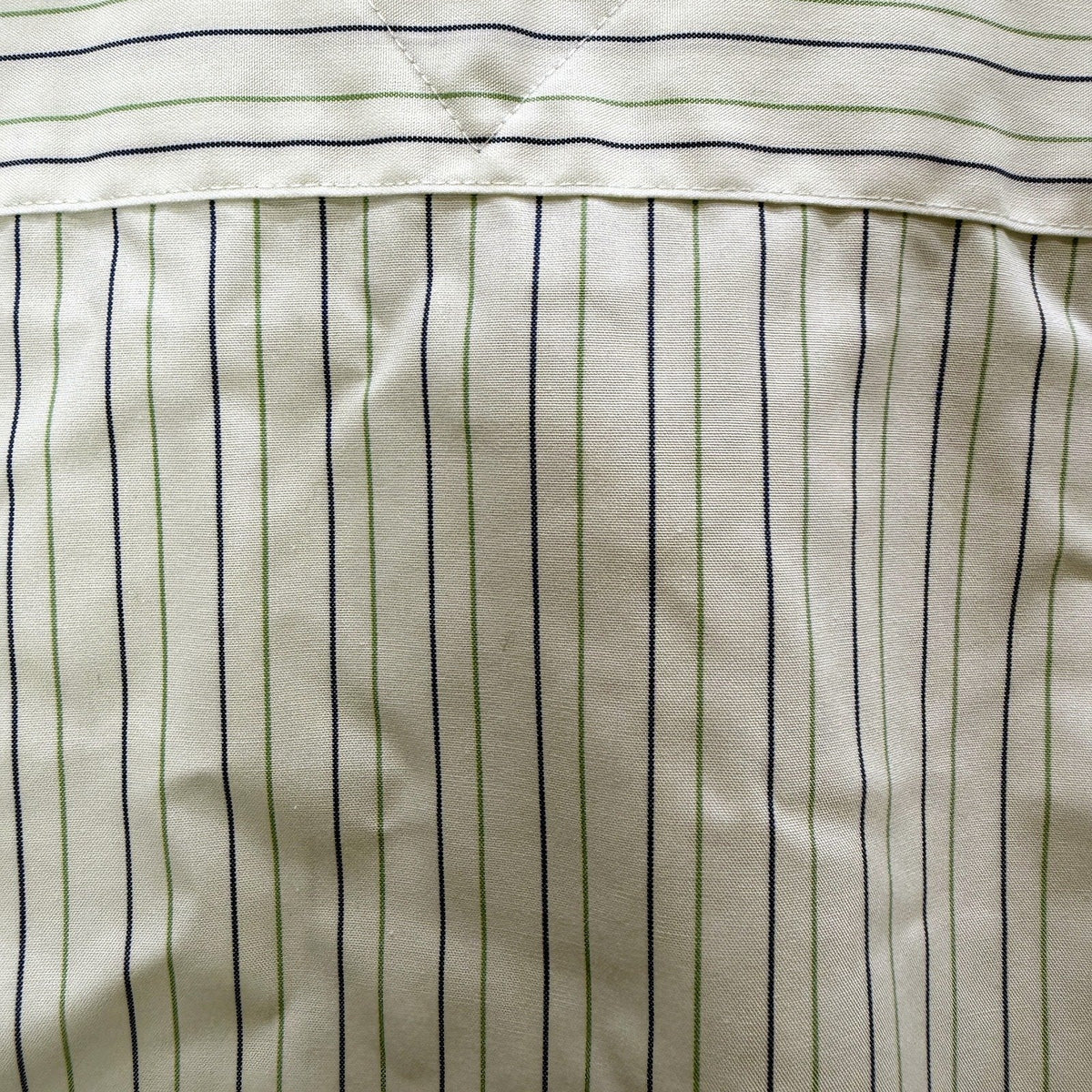 Tommy Hilfiger Mens Striped Dress Shirt White with Navy and Green Size 34-35