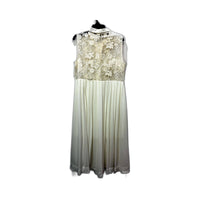 Trelise Cooper Womens Floral Embroidered Pleated Sleeveless Dress Ivory Size 10