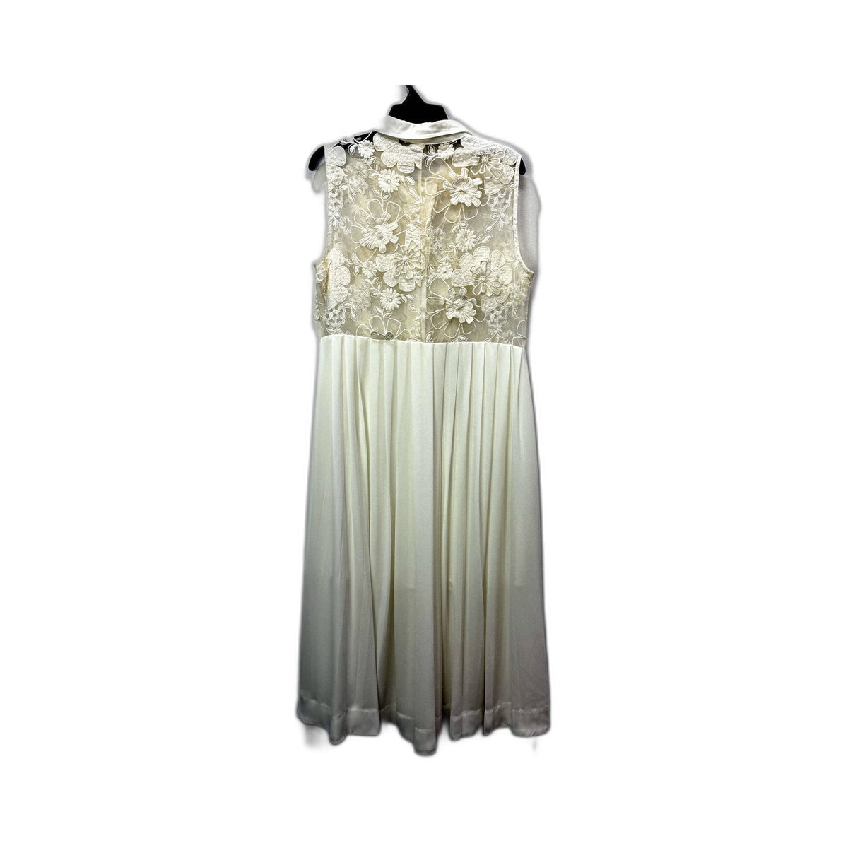 Trelise Cooper Womens Floral Embroidered Pleated Sleeveless Dress Ivory Size 10