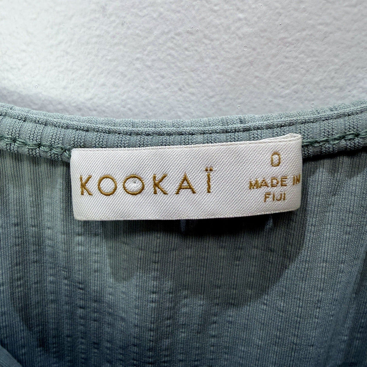 Kookai Womens Ribbed Knit Tank Dress Sleeveless Scoop Neck Olive Green Size 0