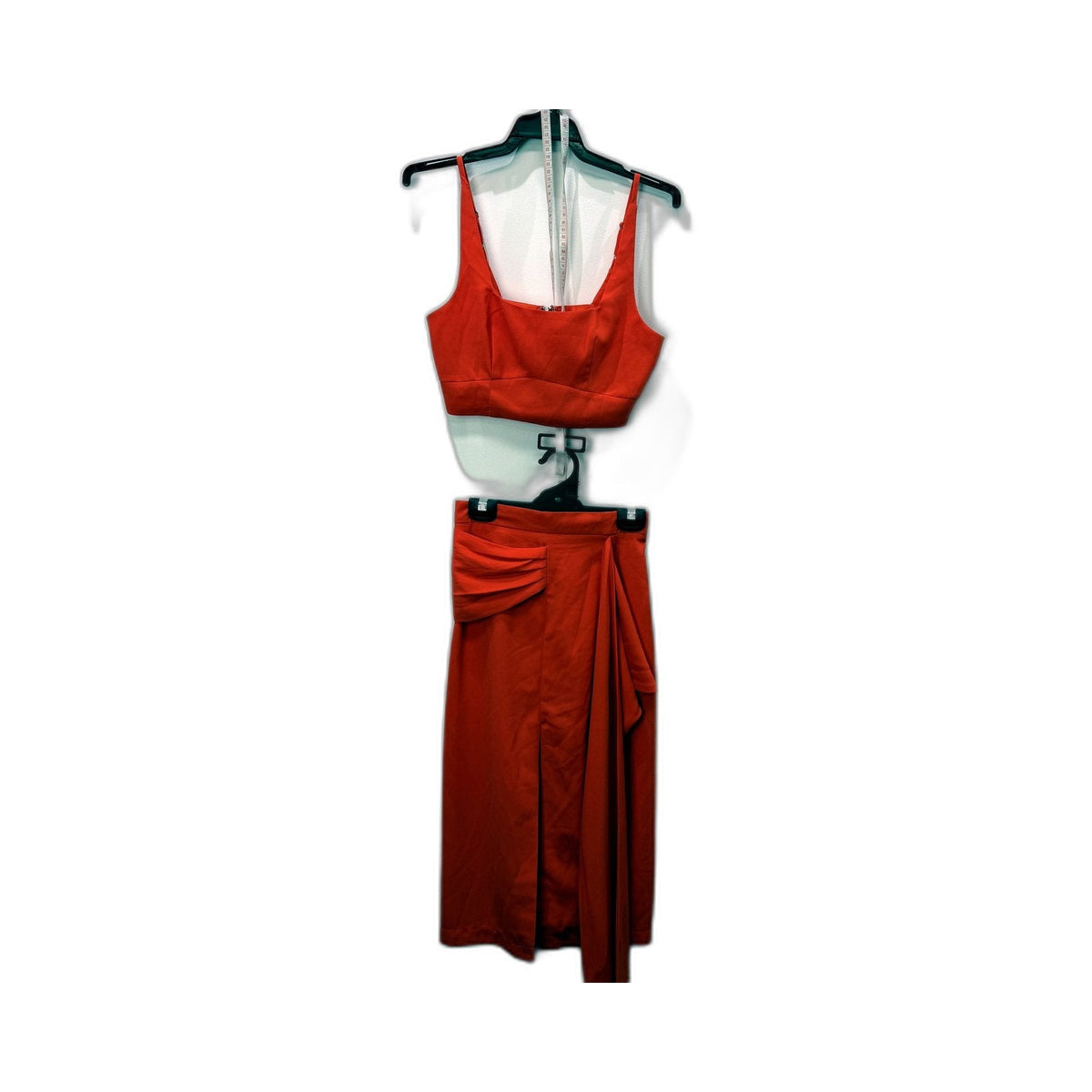 SNDYS Womens 2-Piece Rust Crop Top and Midi Skirt Outfit Set Sz XS NEW