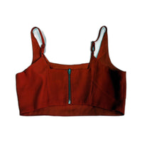 SNDYS Womens 2-Piece Rust Crop Top and Midi Skirt Outfit Set Sz XS NEW