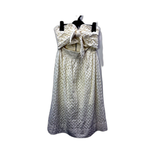 Sheike Womens Eyelet Dress - Casual Summer Cotton White Size 8