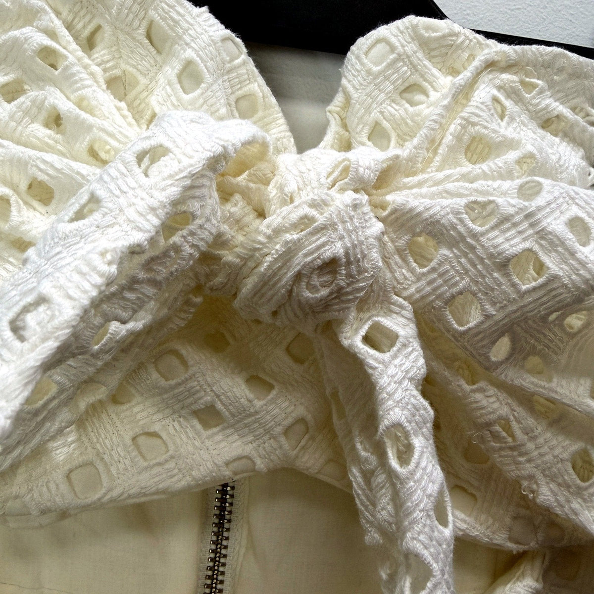 Sheike Womens Eyelet Dress - Casual Summer Cotton White Size 8
