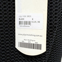 Pilgrim Womens Lilly Textured Mini Dress Honeycomb Pattern Black Size 6 NEW