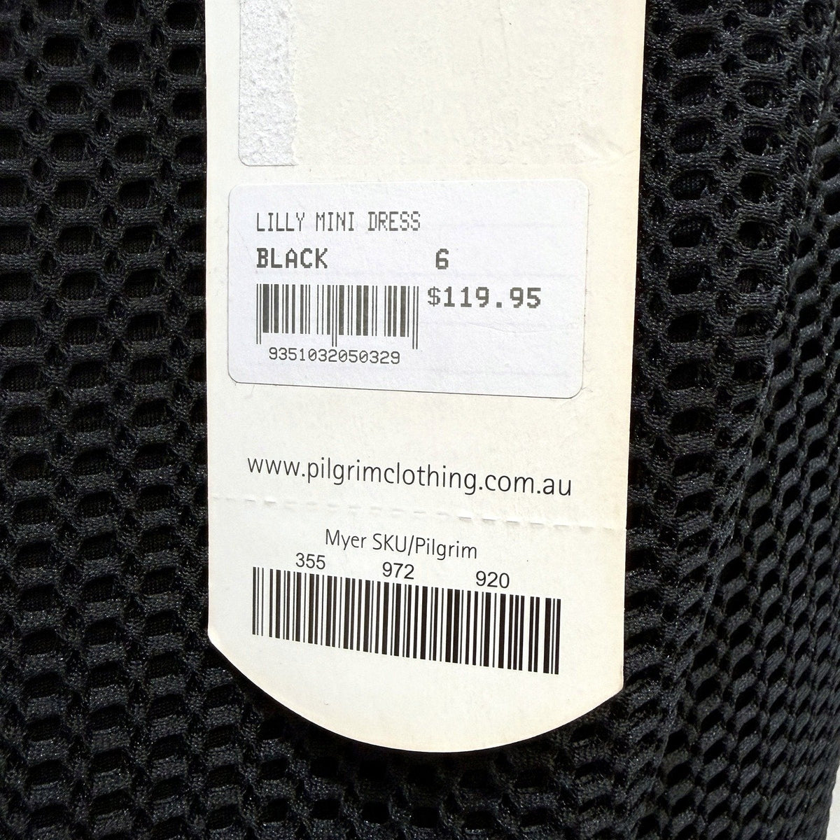 Pilgrim Womens Lilly Textured Mini Dress Honeycomb Pattern Black Size 6 NEW
