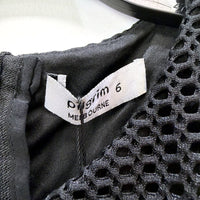 Pilgrim Womens Lilly Textured Mini Dress Honeycomb Pattern Black Size 6 NEW