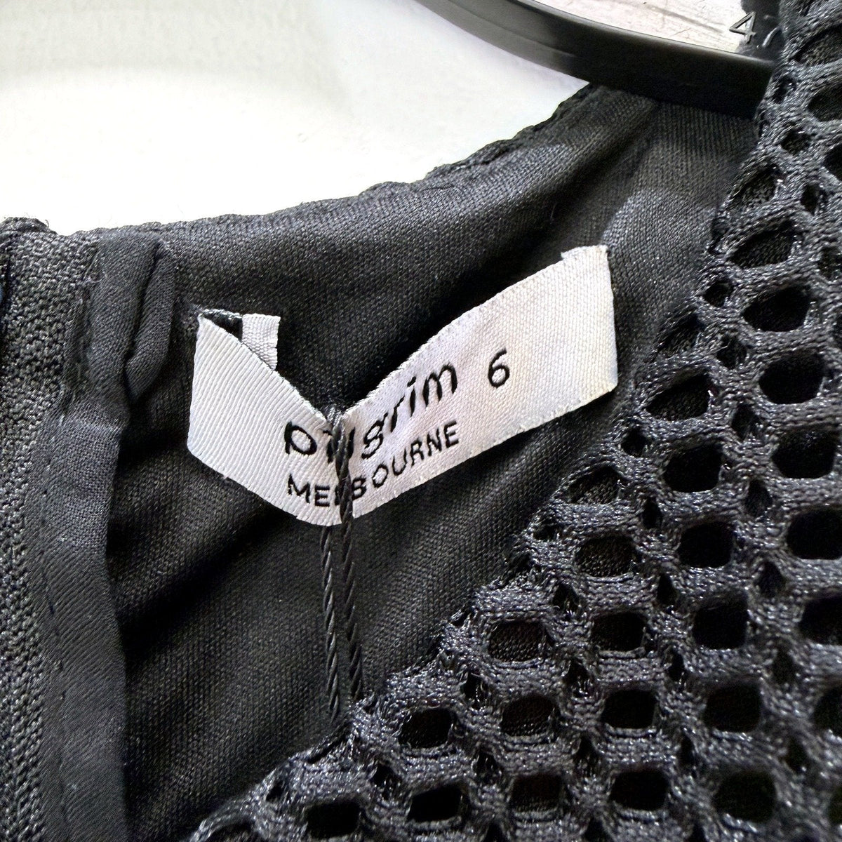 Pilgrim Womens Lilly Textured Mini Dress Honeycomb Pattern Black Size 6 NEW