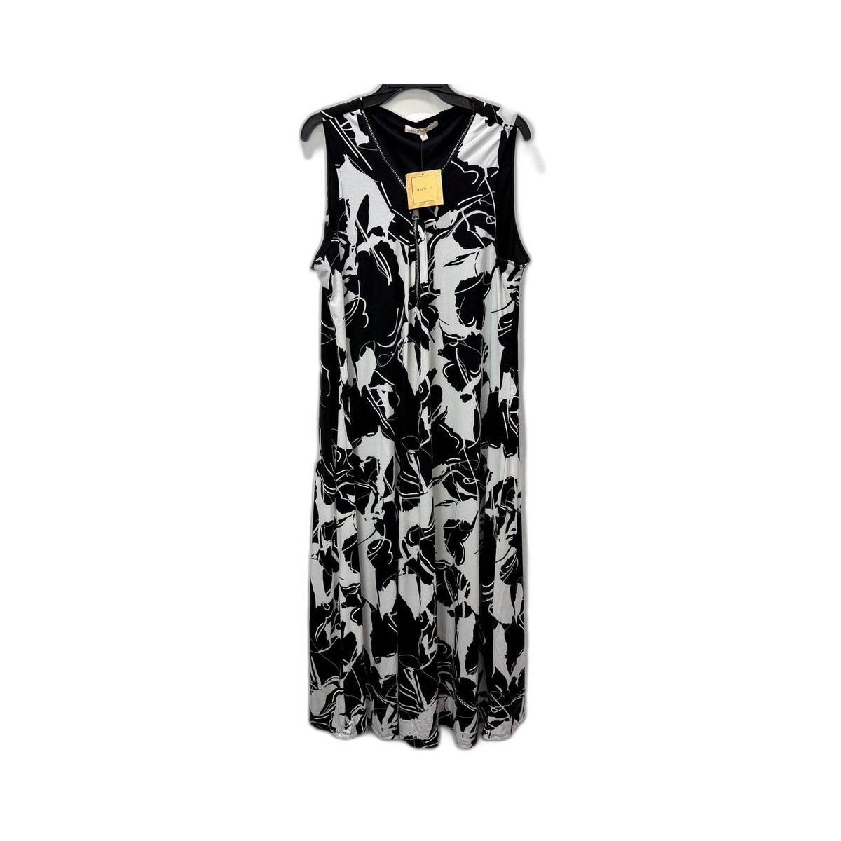 Noni B Womens Zip Knit Maxi Dress - Sleeveless, Jet Black, Size 18 NEW