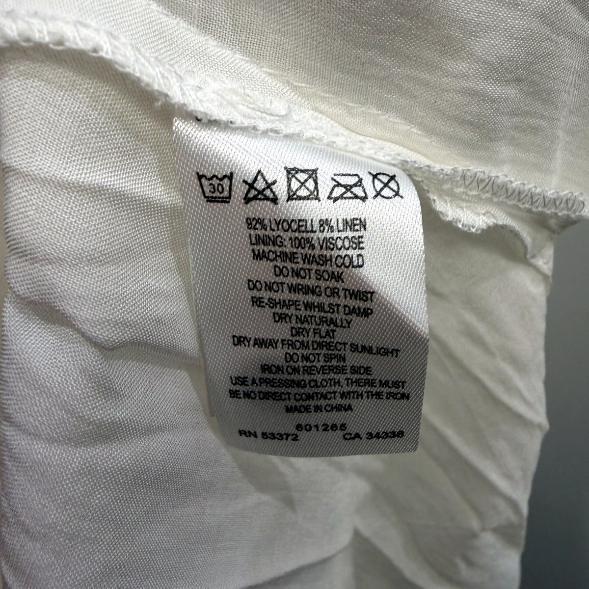 French Connection Womens Flared Puff Sleeve Smocked Dress White Size 8 NEW