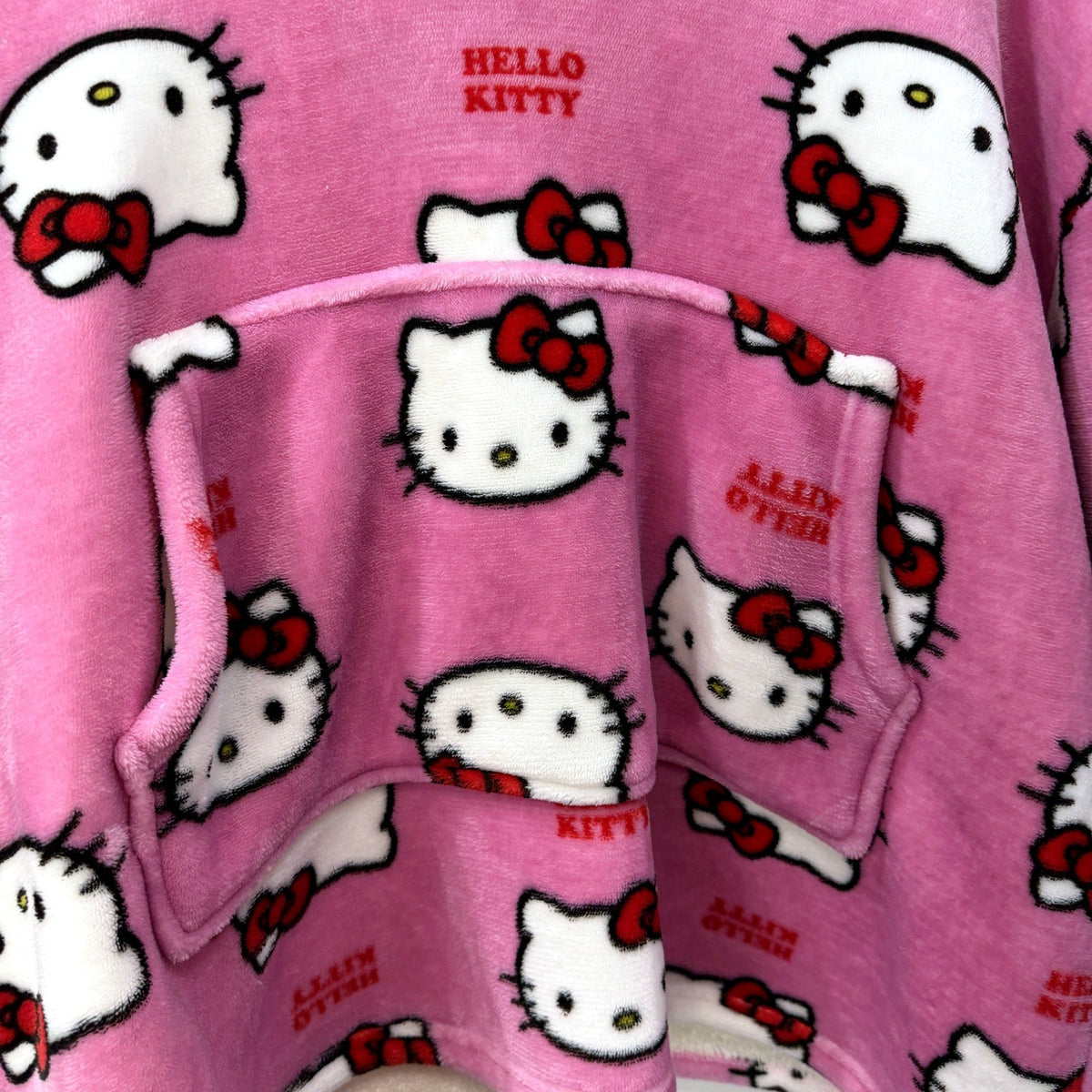 Girls' Hello Kitty Fleece Pullover Hoodie in Pink for Sizes 4-6
