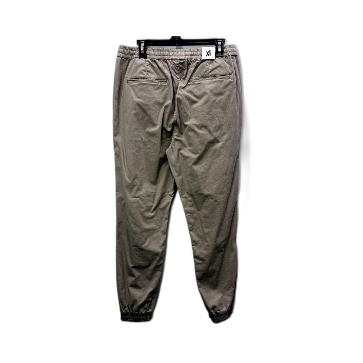 Kenji Mens Tapered Jogger Pants with Elastic Waist in Stone, Size XL NEW