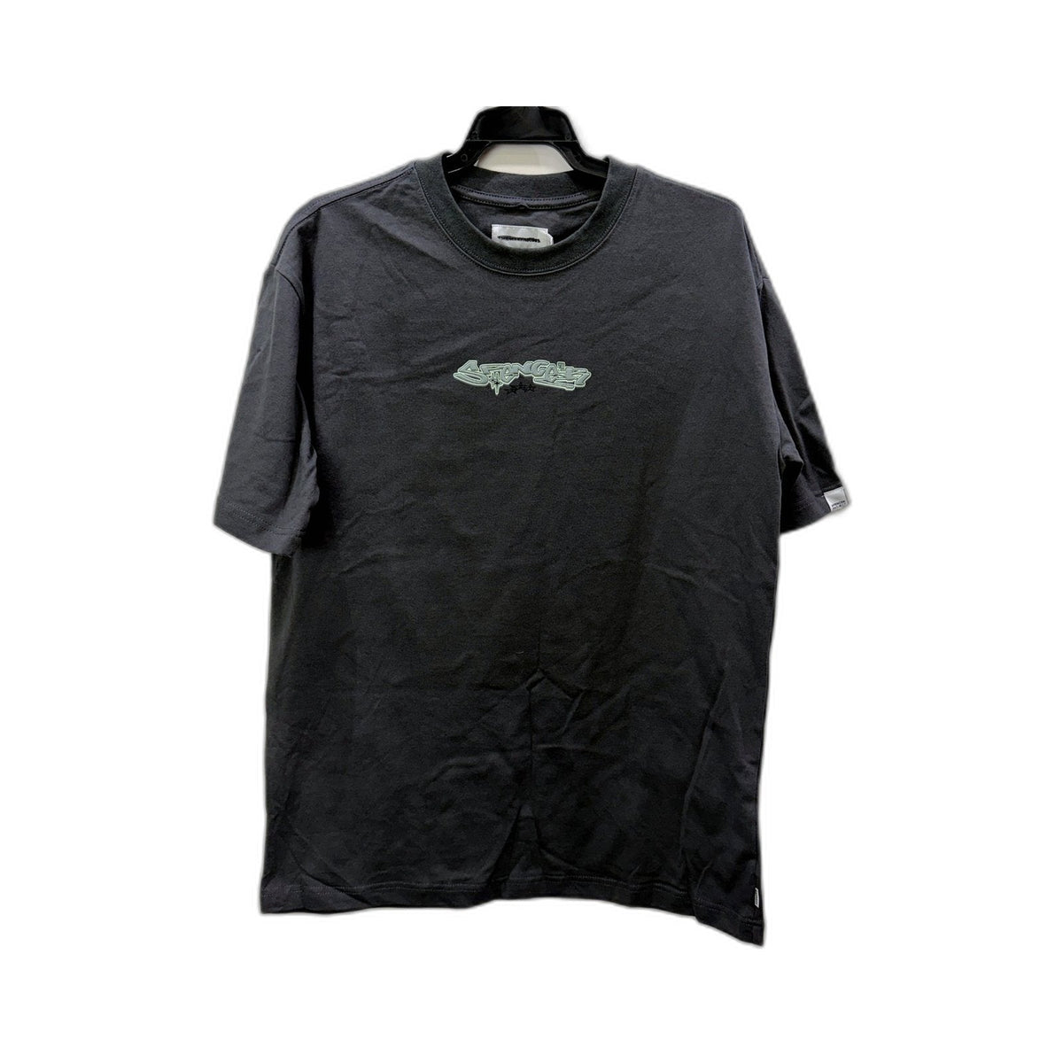 Spencer Project Mens Black Washed Cotton Sticker T-Shirt, Size S NEW