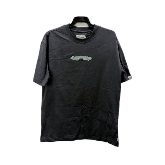 Spencer Project Mens Black Washed Cotton Sticker T-Shirt, Size S NEW