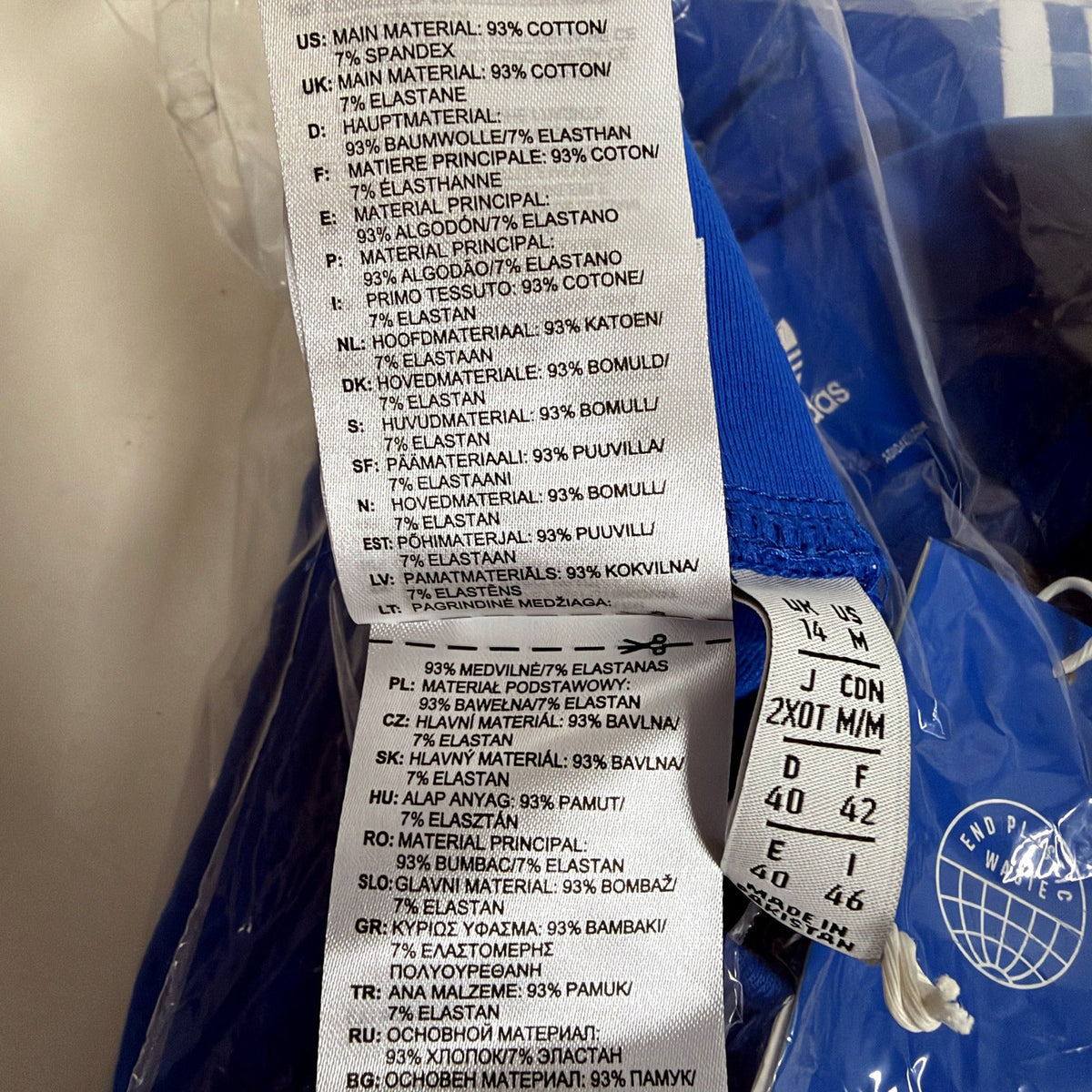 Adidas Womens 3 Stripes Blue Leggings Tight Fit Size 14 NEW