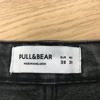 Pull & Bear Denim Shorts Black Relaxed Fit Men's Size 38