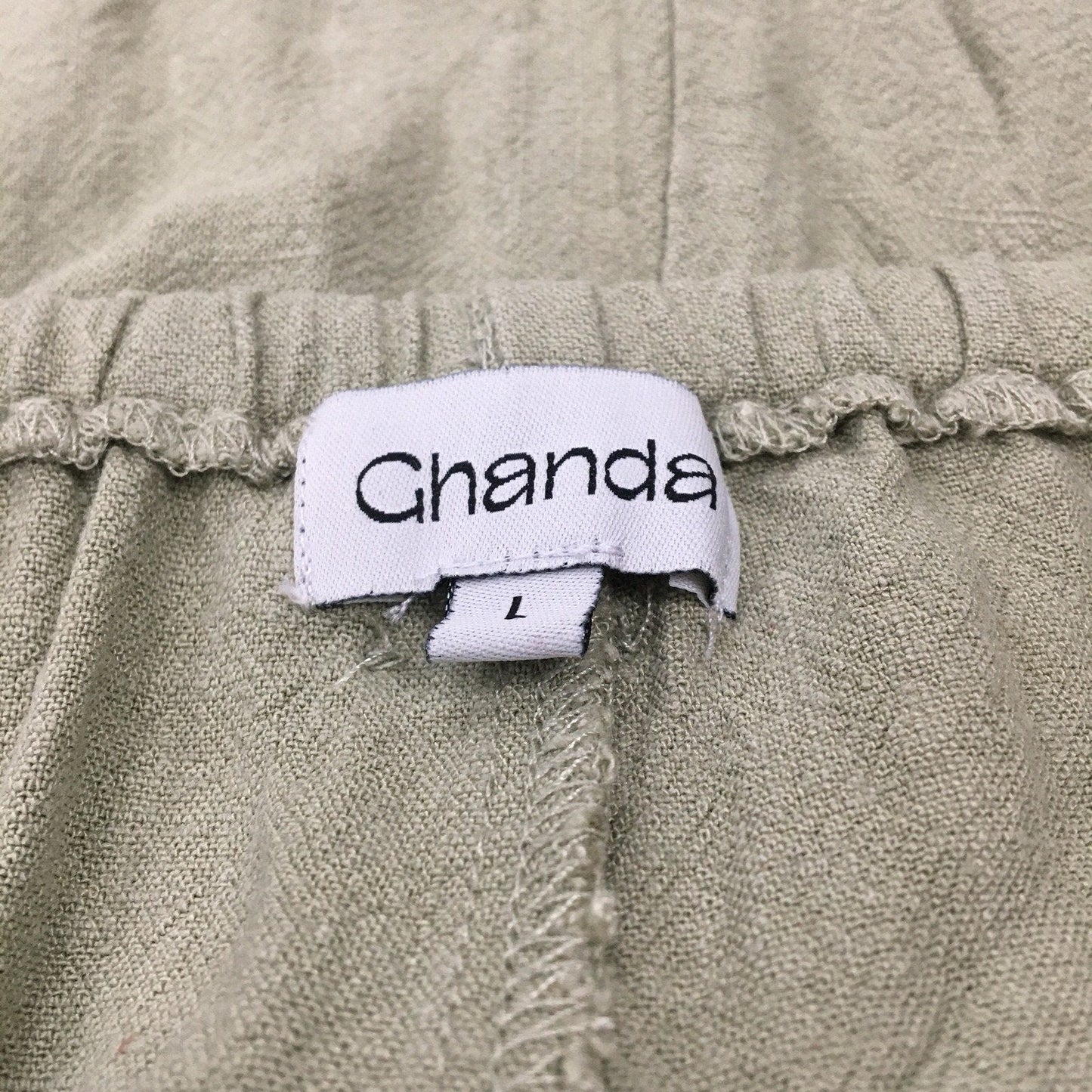 Ghanda Viscose Linen Casual Loungewear Shorts Olive Green Women's Size Large